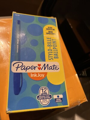 Paper Mate InkJoy 100 Ballpoint Stick Pen 1mm Blue Dozen 1951256