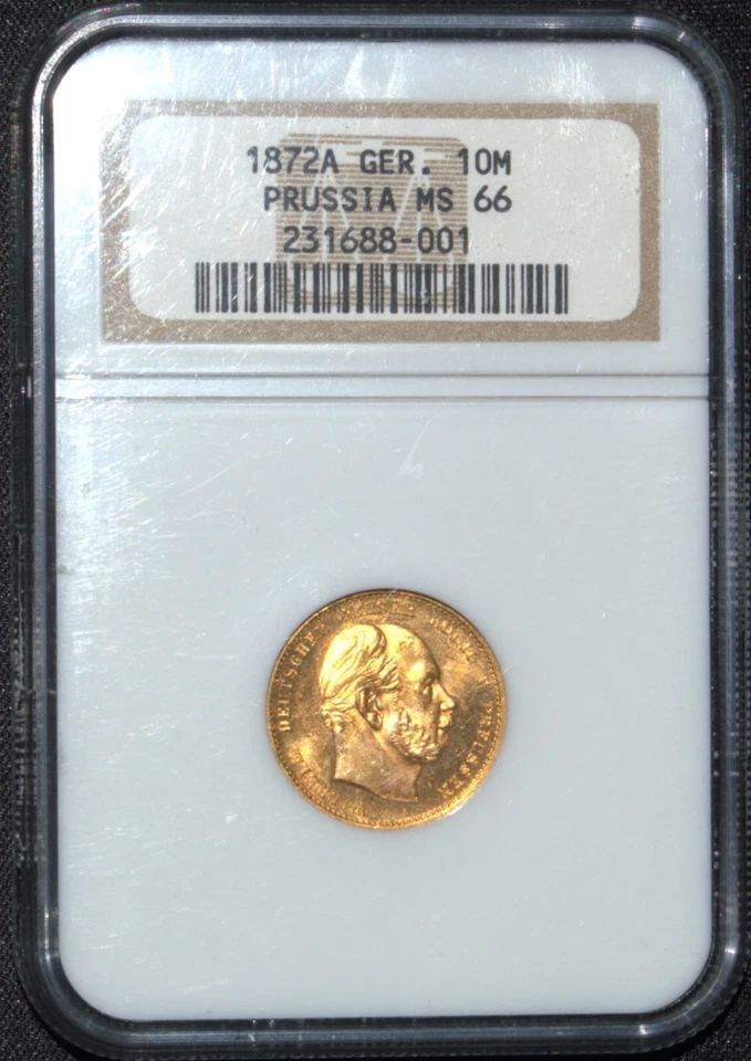 1872 A Germany Prussia 10 Mark NGC MS66 - Image 3 of 4