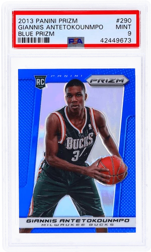 2013 Panini Prizm Giannis Antetokounmpo Blue Prizm #290 PSA 9 Rookie RC
