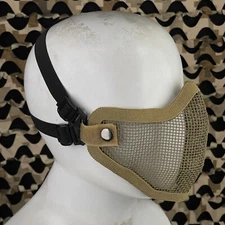 NEW 2G Strike Steel Half Airsoft Mask - Tan