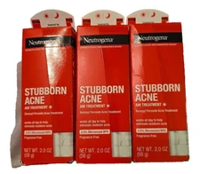Neutrogena Stubborn Acne AM Treatment, 2.0 oz (56 g) NEW 3PK New In Box