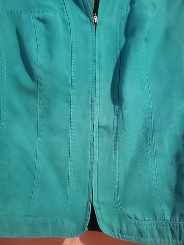 Studio Works Teal Blue Faux Suede Lined Jacket Women’s Size 8 - Picture 3 of 20
