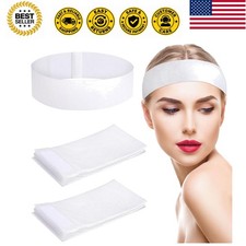 30 Pcs Disposable Spa Headbands, Nonwoven Stretch Facial Wrap