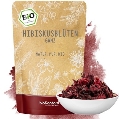 BIO Hibiskusblüten 500 g - Tee aus ganzen Blüten -  100% naturrein - bioKontor