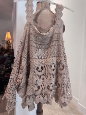 Jaded Gypsy Forever Timeless Tank Women OS Beige Crochet Lace Boho NWT