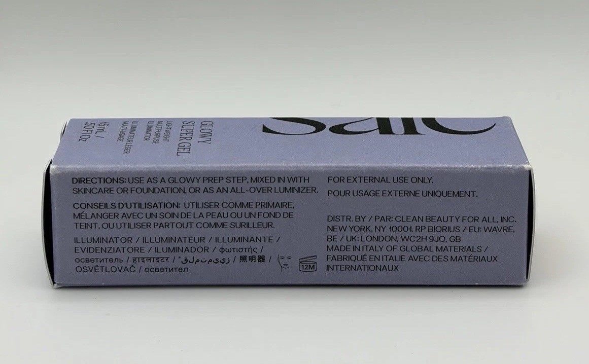 NEW SAIE Glowy Super Gel Lightweight Dewy Highlighter ROSEGLOW Travel 15ml/0.5oz