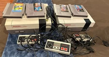 2 Nintendo Entertainment Systems NES-001 Consoles -NOT Tested W/ 4 Games 3 Contr