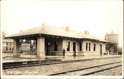 Bend Oregon OR RR Train Station Depot c1910 RPPC Vintage Postcard