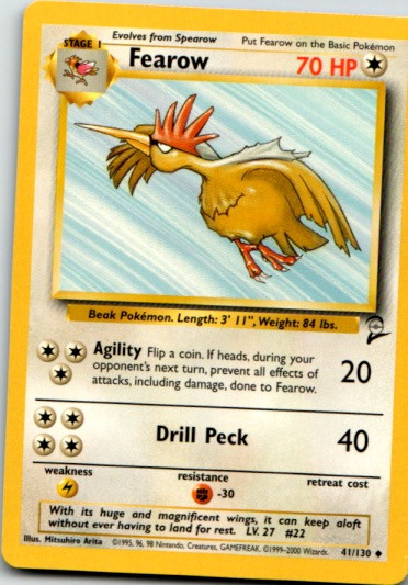 Fearow 41/130 Common Pokemon Card 2000 Pokémon