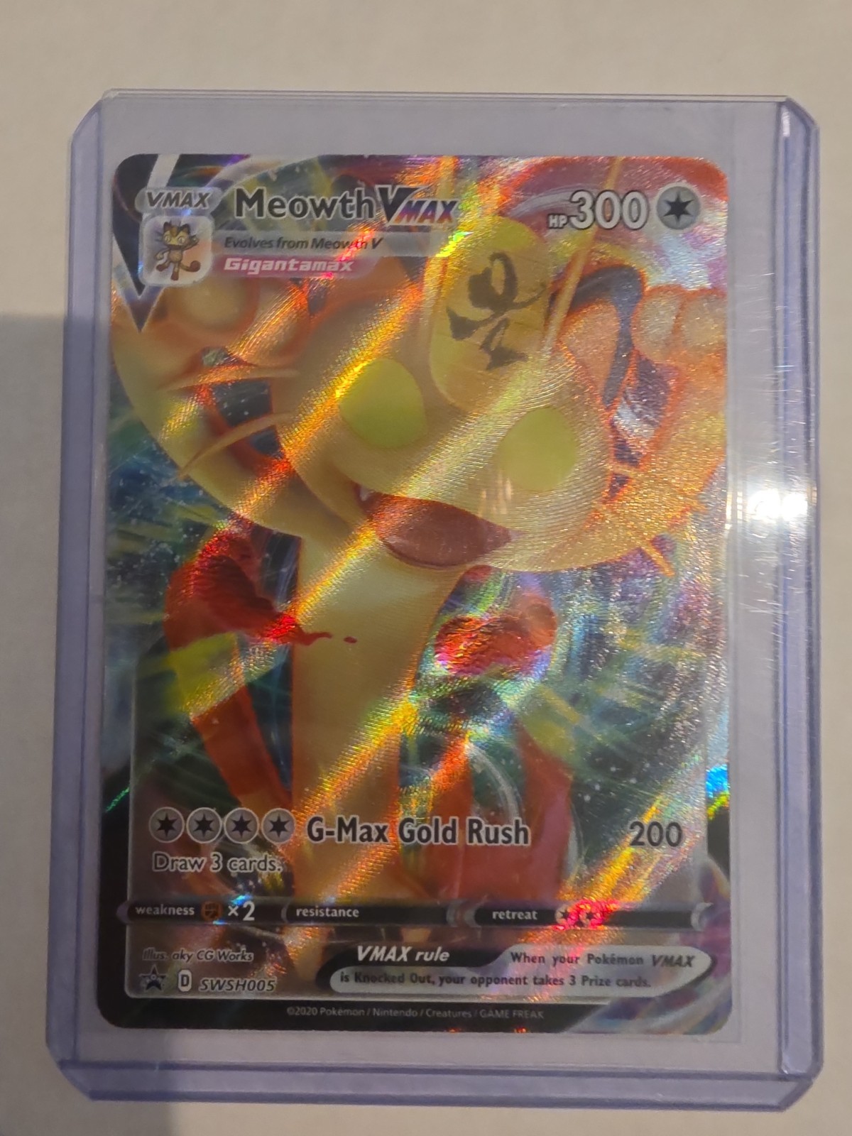 Pokémon Meowth VMAX Promo Holo SWSH: Sword & Shield SWSH005