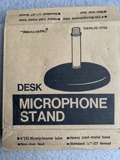 Support de microphone de bureau réaliste 33-370A base lourde en métal moulé radio cabane Tandy