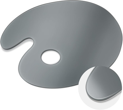 Grey Tempered Glass Palette Oval 10X14'' Oil Paint Artist Painters Acrylic Mixing