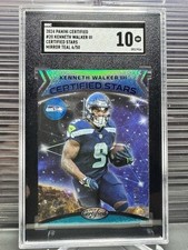 Kenneth Walker 2024 Panini Certified Stars Mirror Teal 6/50 SGC 10 Seahawks #20