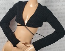 TOP BRT~BLACK RIBBED KNIT FITS 11.5 MADE TO M...