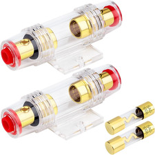 2 Packs Fuse Holders with 100A AGU/5AG Fuses, 4-8 Gauge AWG In-Line Car Amp Fuse