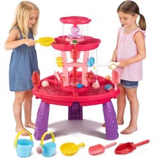 Water Table for Toddlers with Fishing Game Set 3-Tier Kids Sand Water Table