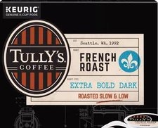 Tully's Coffee, French Roast, Keurig K-Cup Pods, Dark Roast, 80 Count