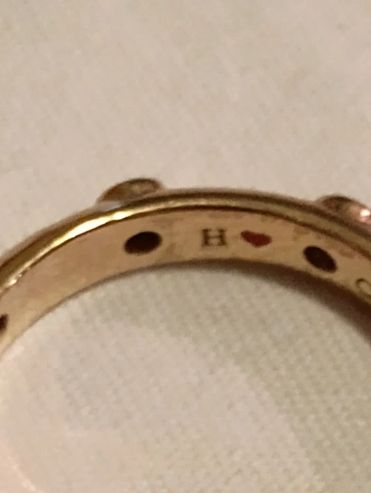 925 Sterling Silver China Hidalgo Cubic Zirconia Gold Toned Eternity Band Size 7 - Image 3 of 4