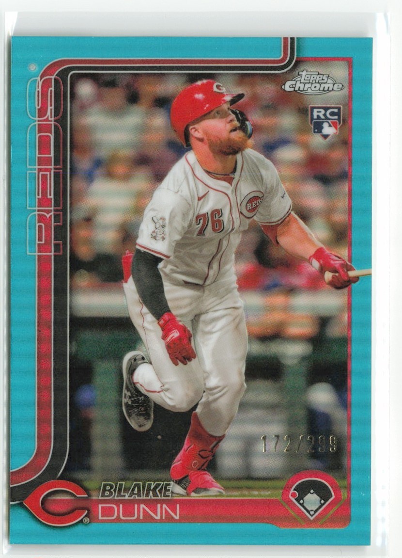 2025 Topps Chrome Blake Dunn #161 Teal Refractor RC /299 Reds
