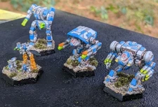 3x Custom Mechs, 1x Infantry. Battletech