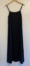 Everlane Quiet Luxury Black Satin Maxi Slip Dress Strappy Sleeveless Size 4