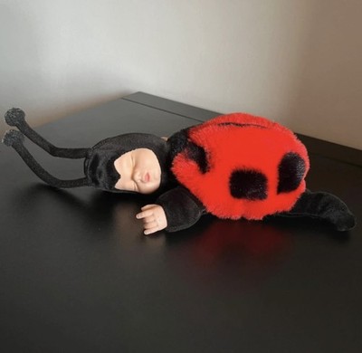 Anne Geddes Marienkäfer Marienkäfer Stofftier Plüschtier 12 Zoll Baby Puppe schlafend Vintage