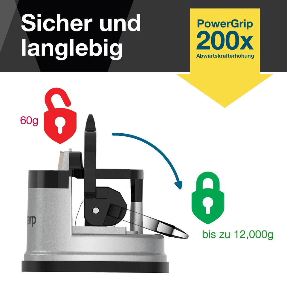 Messerschärfer Freihändige Sicherheit PowerGrip Saugnapf Sicheres Schärfen al... - Bild 3 von 4