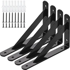 Heavy Duty Shelf Brackets, 8 in X 5 in Wall Mount L Steel Bracket for Floatin...