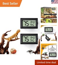 2 PCS High Accuracy Reptile Thermometers  Humidity Gauges for Healthy Habitats