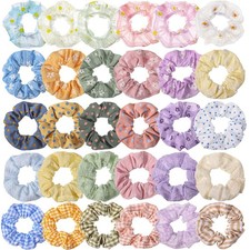 30 Pcs Hair Scrunchies for Women Girls Kawaii Colorful Elastic Band Ponytail ...