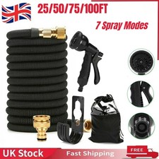 Image of 25-100FT Expandable Garden Hose Pipe Flexible With Water Spray Gun UK