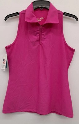NWT TZU TZU SPORT Pink Panther Allie Sleeveless Racerback Golf Shirt - M