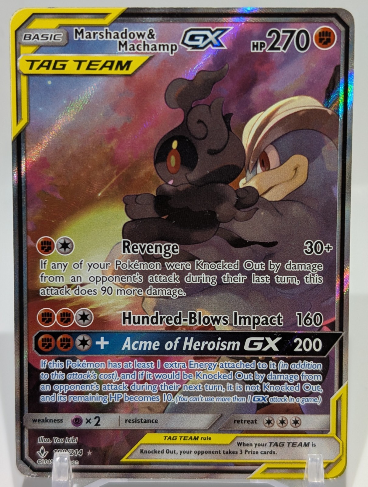 Marshadow & Machamp GX (Full Art) 199/214 Sm-Unbroken Bonds Holo
