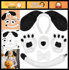 Black Dog Ears Headband, Nose, Tail  Bowtie Set - 5PCS Puppy Costume Accessorie
