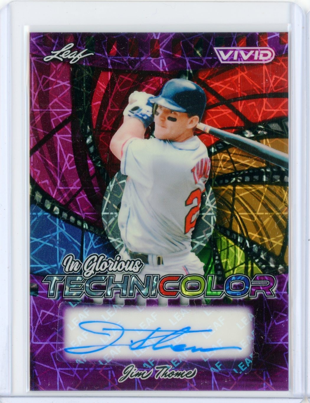 2025 Leaf Vivid JIM THOME In Glorious Technicolor Purple AUTO Autograph 1/1
