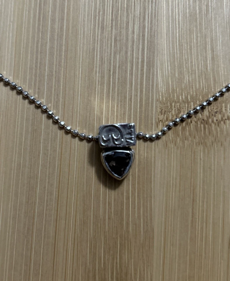 RARE!! V.I.be Brand Sterling Silver Necklace With Amethyst & Petroglyphs Pendant - Image 2 of 4