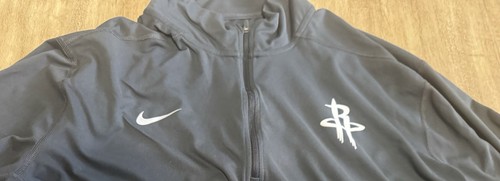 Nike NBA Houston Rockets 1/4 Zip Pullover Men's XL Dri-Fit Long Sleeve Gray - Picture 2 of 10