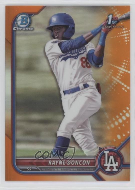 2022 Bowman Chrome Prospects Orange Refractor /25 Rayne Doncon #BCP-202