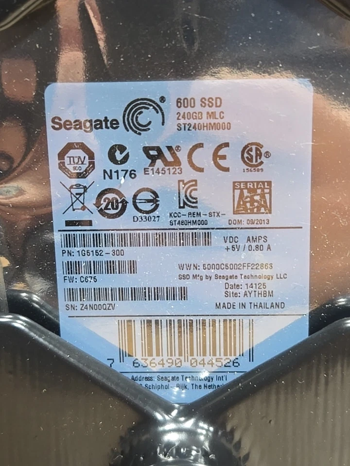 Seagate 600 Series ST240HM000 240GB SATA 2.5" SSD Solid State Drive 1G5152-300 - Image 2 of 4