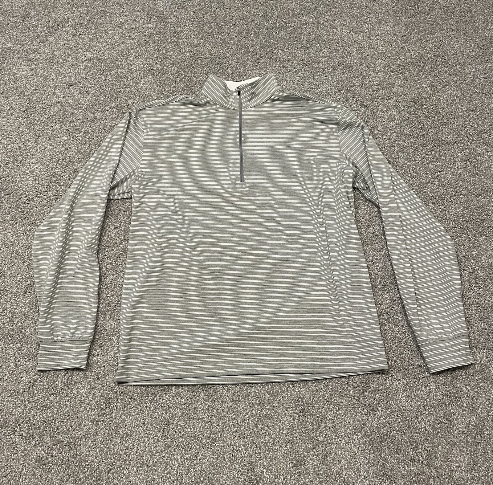 Straight Down Pullover Mens Size Medium Gray Stri… - image 1