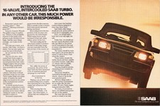 Saab 1985 16-valve Turbo Vintage Original Magazine Ad Print Saab 1985 16-valve Turbo Vintage Original Magazine Ad Print