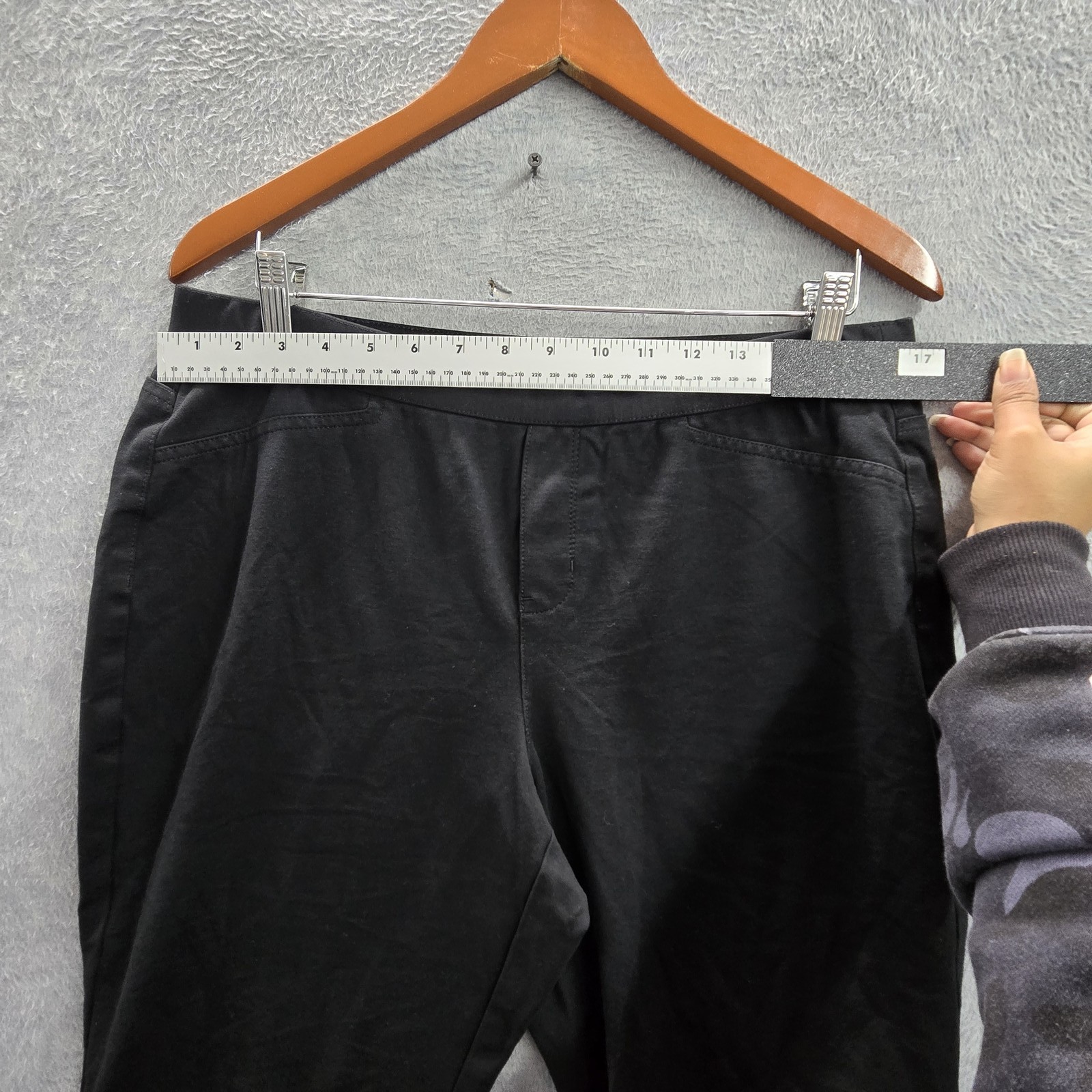 J Jill Women Pants L PETITE Black Nylon Rayon Viscose Dress Pants Ponte Slim thumbnail 9