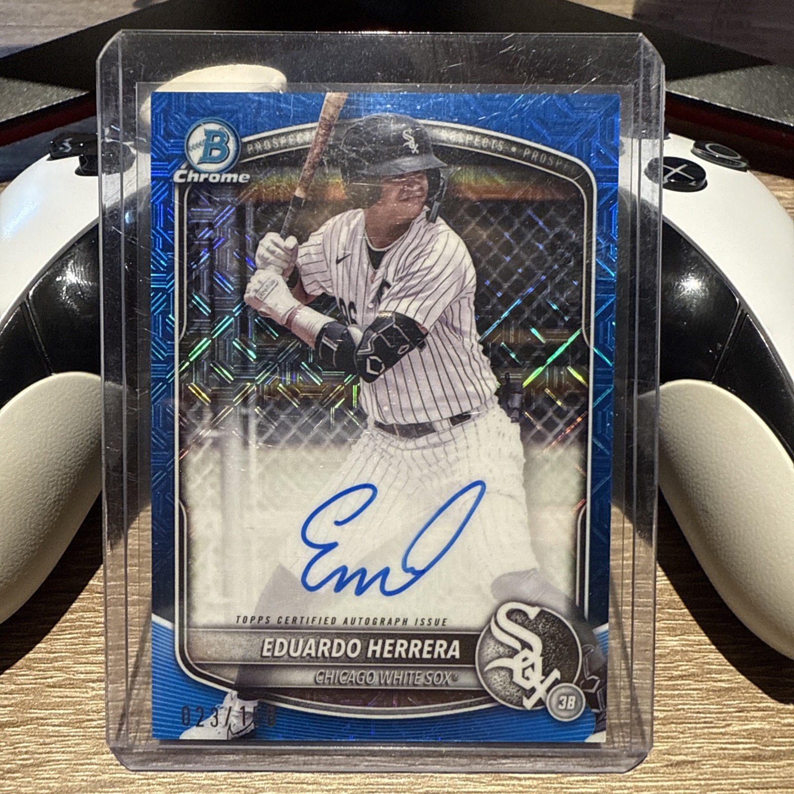 Eduardo Herrera 2025 Bowman Chrome BLUE Mojo Refractor Auto #BMA-EH 023/150