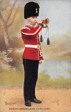 POSTCARD MILITARY  NORTHUMBERLAND FUSILIERS   BUGLER