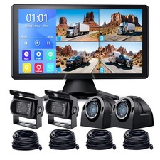 10.36" QUAD Monitor DVR Rearview backup cameras for truck RV Bus trailer