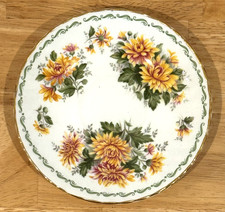 Vtg Queens Rosina China Bone China Orange Chrysanthemum Floral 5.75" Tea Saucer