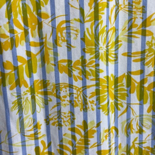 Bugatchi Men’s XXL Button Up Shirt Yellow Blue Floral Stripe Long Sleeve Cotton - Picture 5 of 7