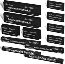 GELRIUNY 12 PC Auto Body Sanding Block Kit Flexible EVA Foam Wet or Dry Blocks