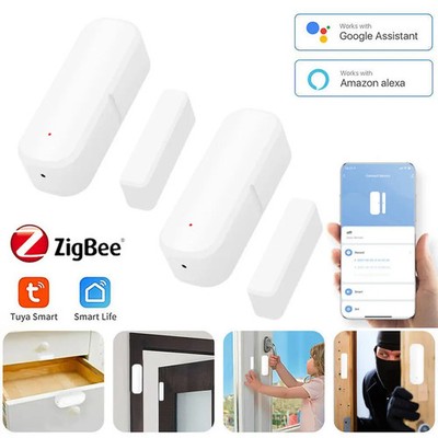 Smart Tuya ZigBee Door Window Sensor Magnetic Security Protection Alarm HomeDoor