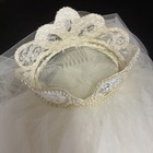Vintage 1960s Bridal Veil Floral Headpiece With Original Box — photo 1